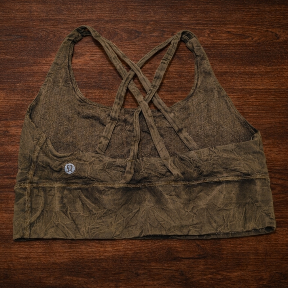 3/$15 lululemon Energy Bra Ice Wash Moss Green - Picture 7 of 9